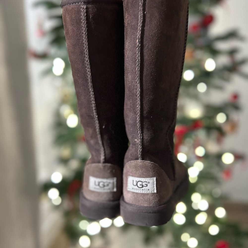 UGG Chocolate Suede Tall Boots